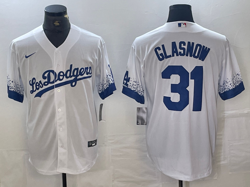 Men's Los Angeles Dodgers Tyler Glasnow #31 White Jersey